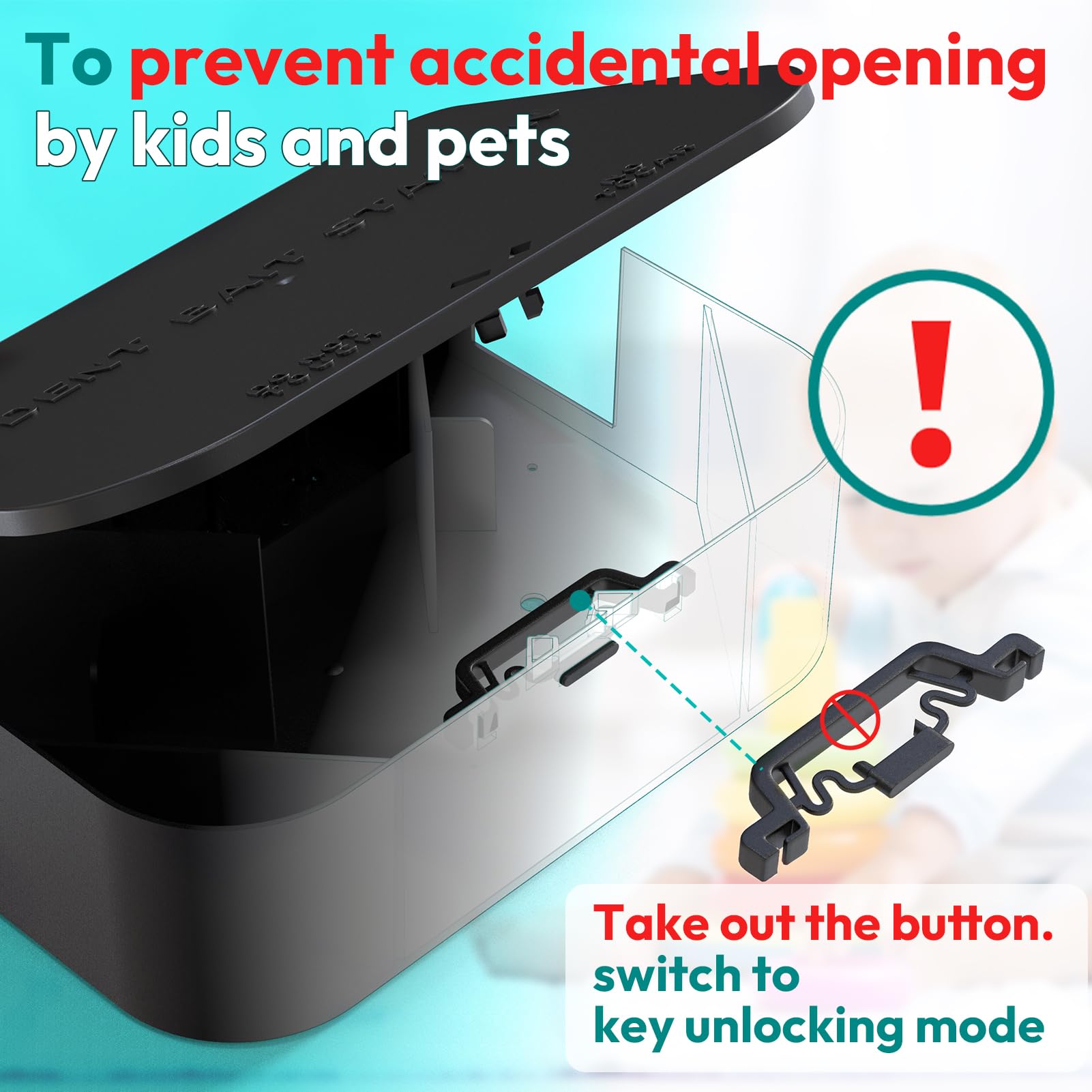 Anblak station placed in a garage corner demonstrating safe indoor rodent control