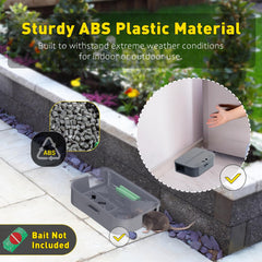 Anblak open interior bait tray showing refillable area for convenient servicing