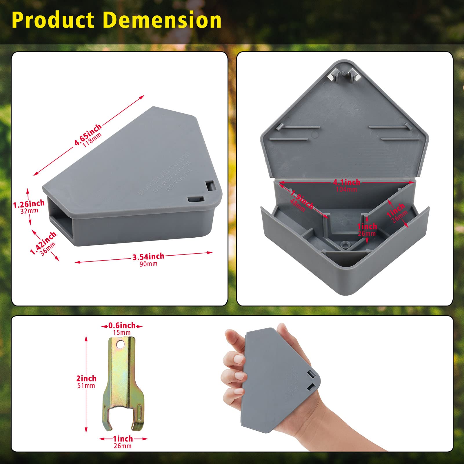 Anblak open station with bait inside demonstrating easy refill and inspection benefit