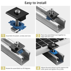 Anbte clamp with M8 screw and channel nut detail showing included hardware