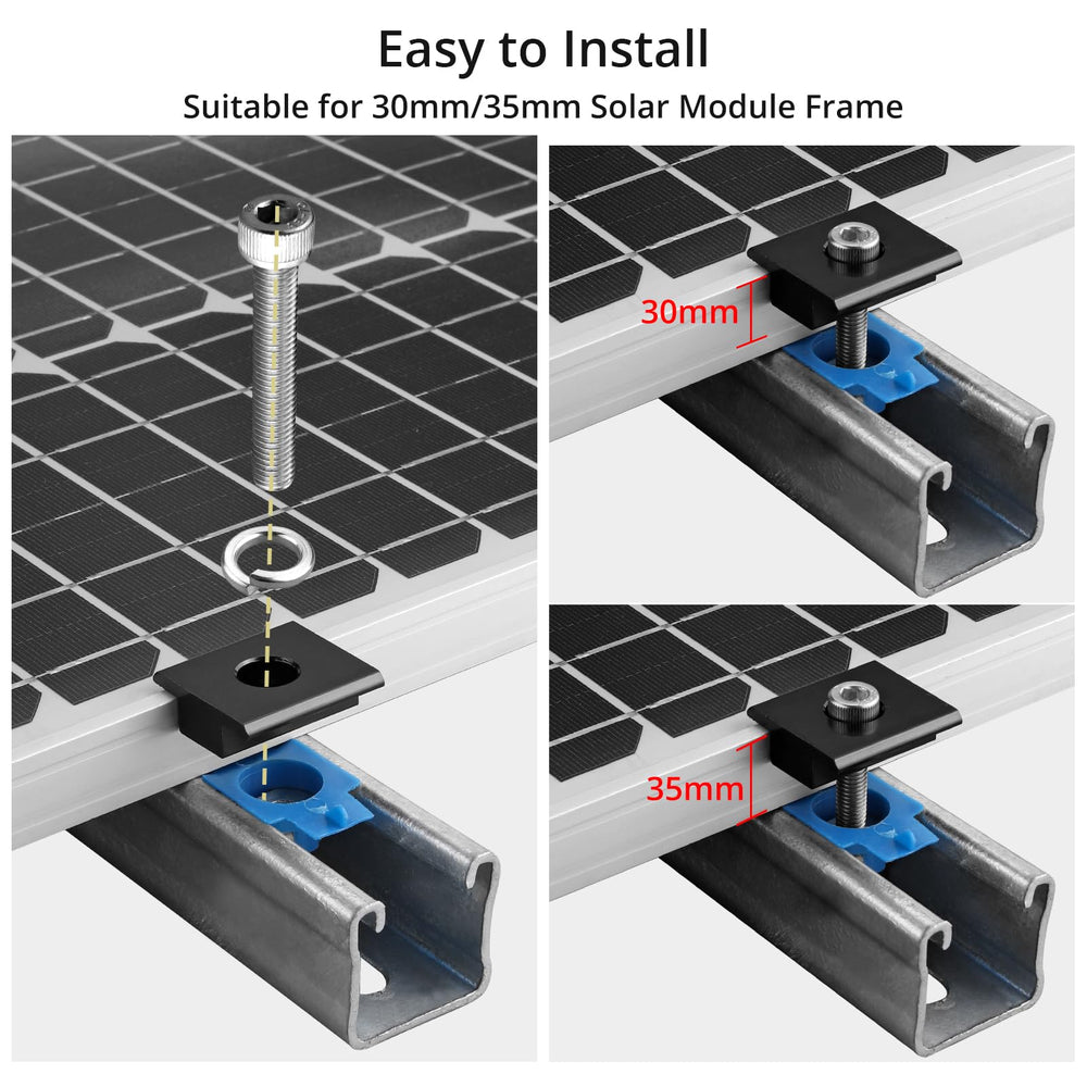 Anbte clamps installed on a rooftop showing weather-ready durability