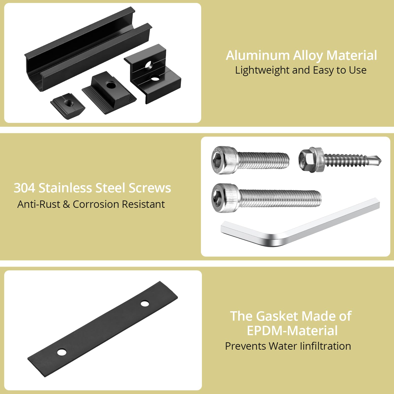 Anbte close-up of grooved aluminum rail highlighting secure grip