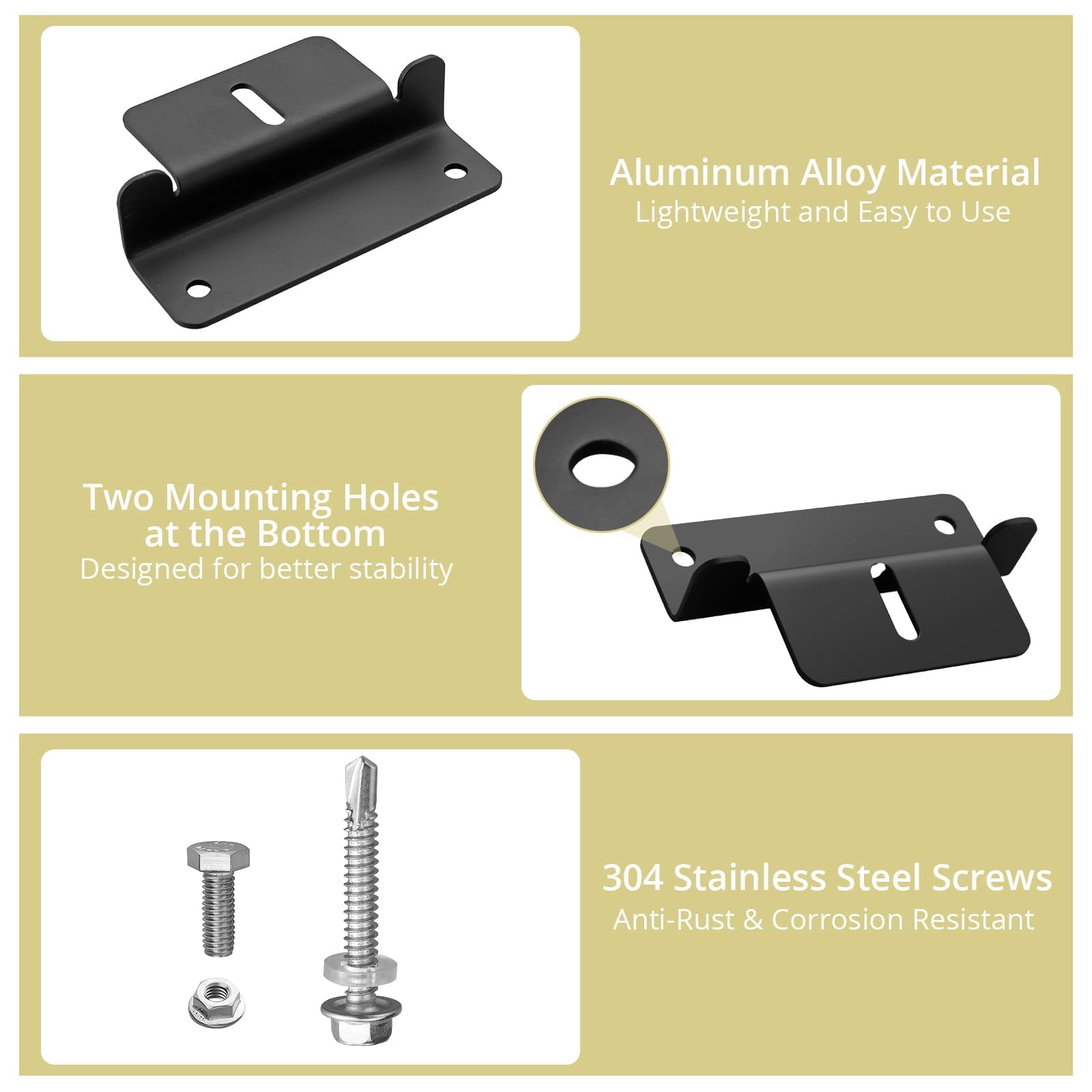 Anbte close-up of Z bracket profile highlighting corrosion-resistant aluminum strength