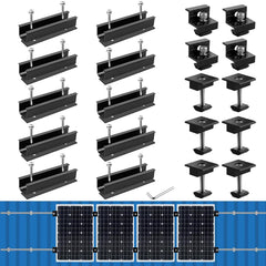 Anbte front view of rails and clamps showing complete kit benefits