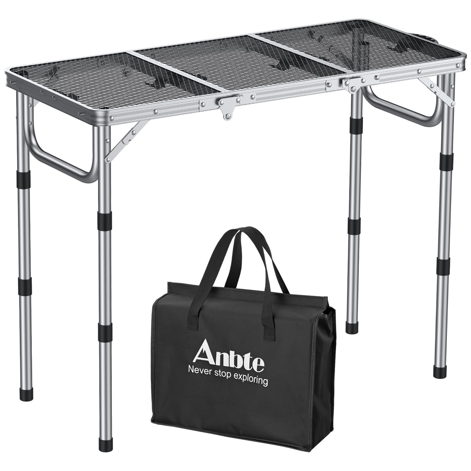 Anbte folded front view with bag showing portability and quick transport