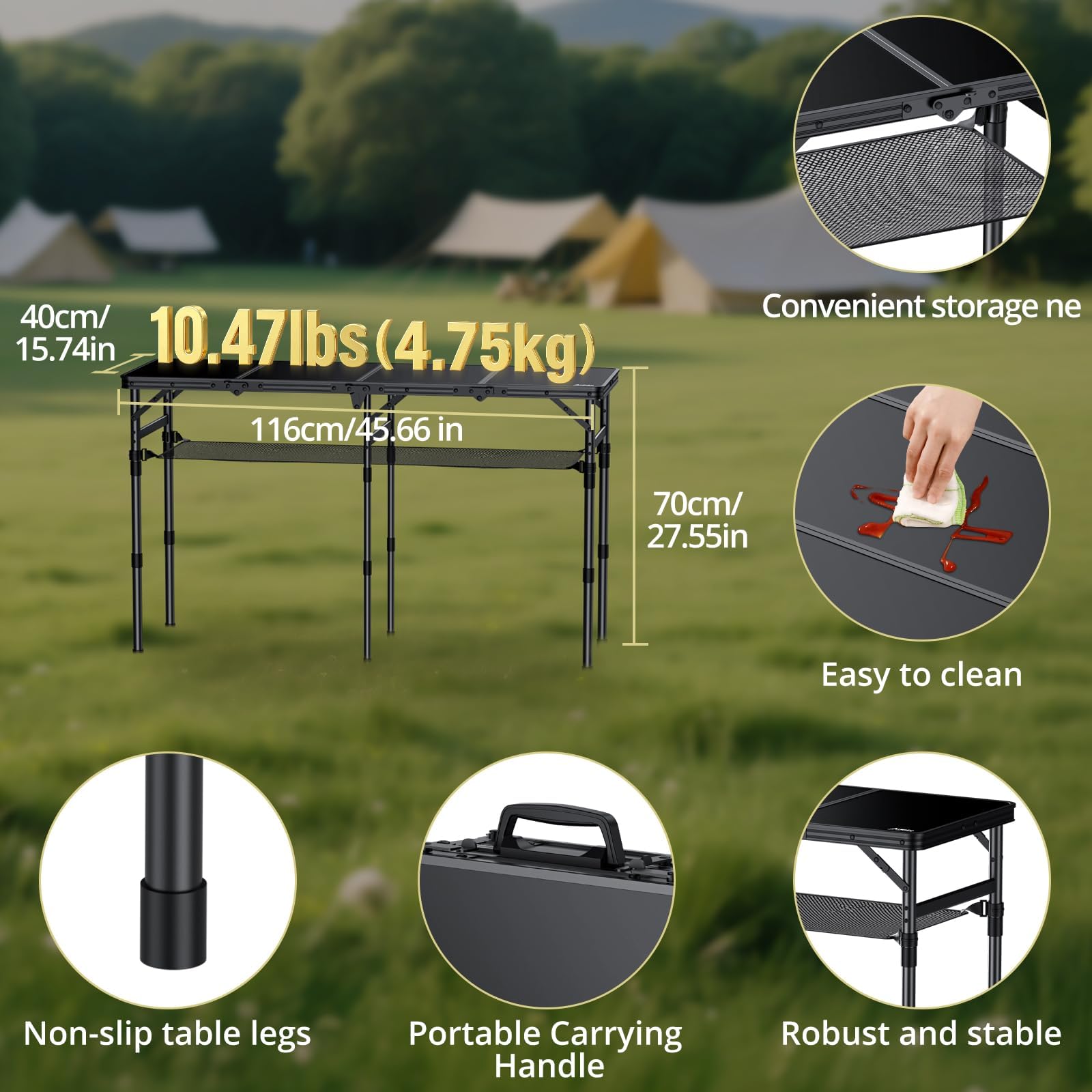 Anbte height settings display showing three adjustable positions for versatility