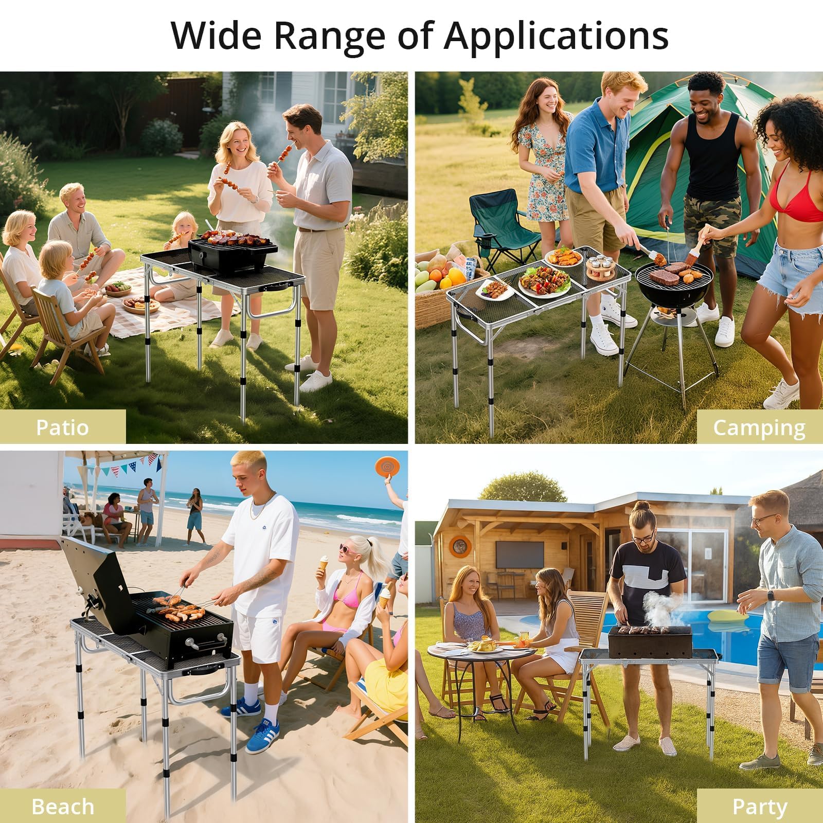 Anbte in use beside a grill showing extra prep space and convenience
