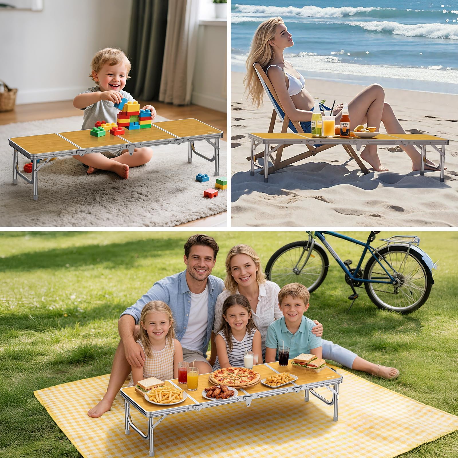 Anbte low table used as a bed desk showing ergonomic convenience benefit