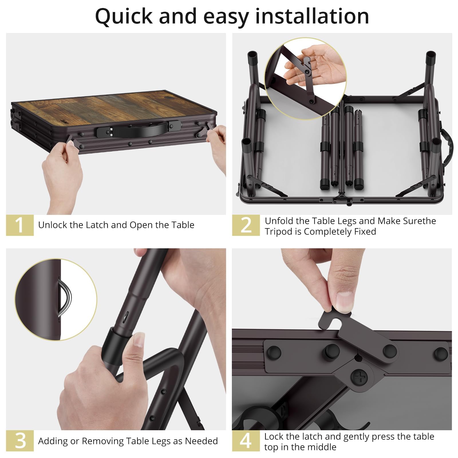 Anbte mesa en campamento junto a sillas para comedor exterior cómodo