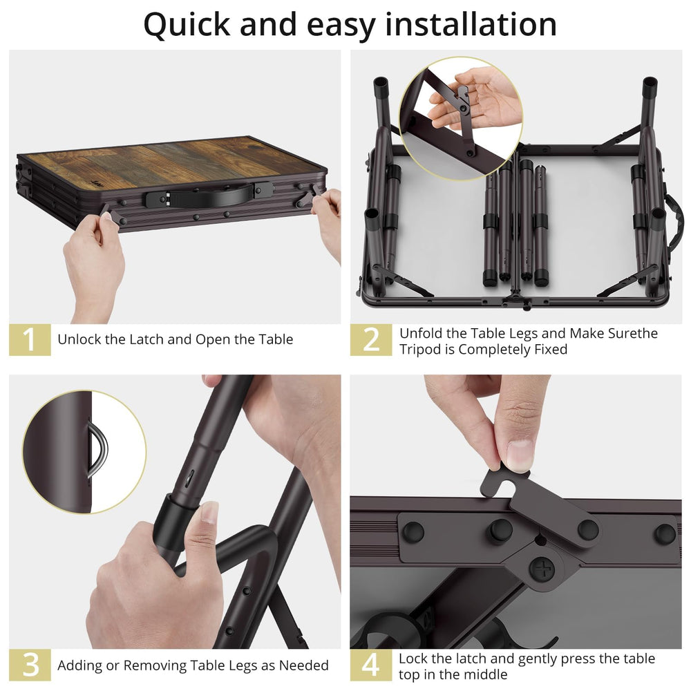 Anbte mesa en campamento junto a sillas para comedor exterior cómodo
