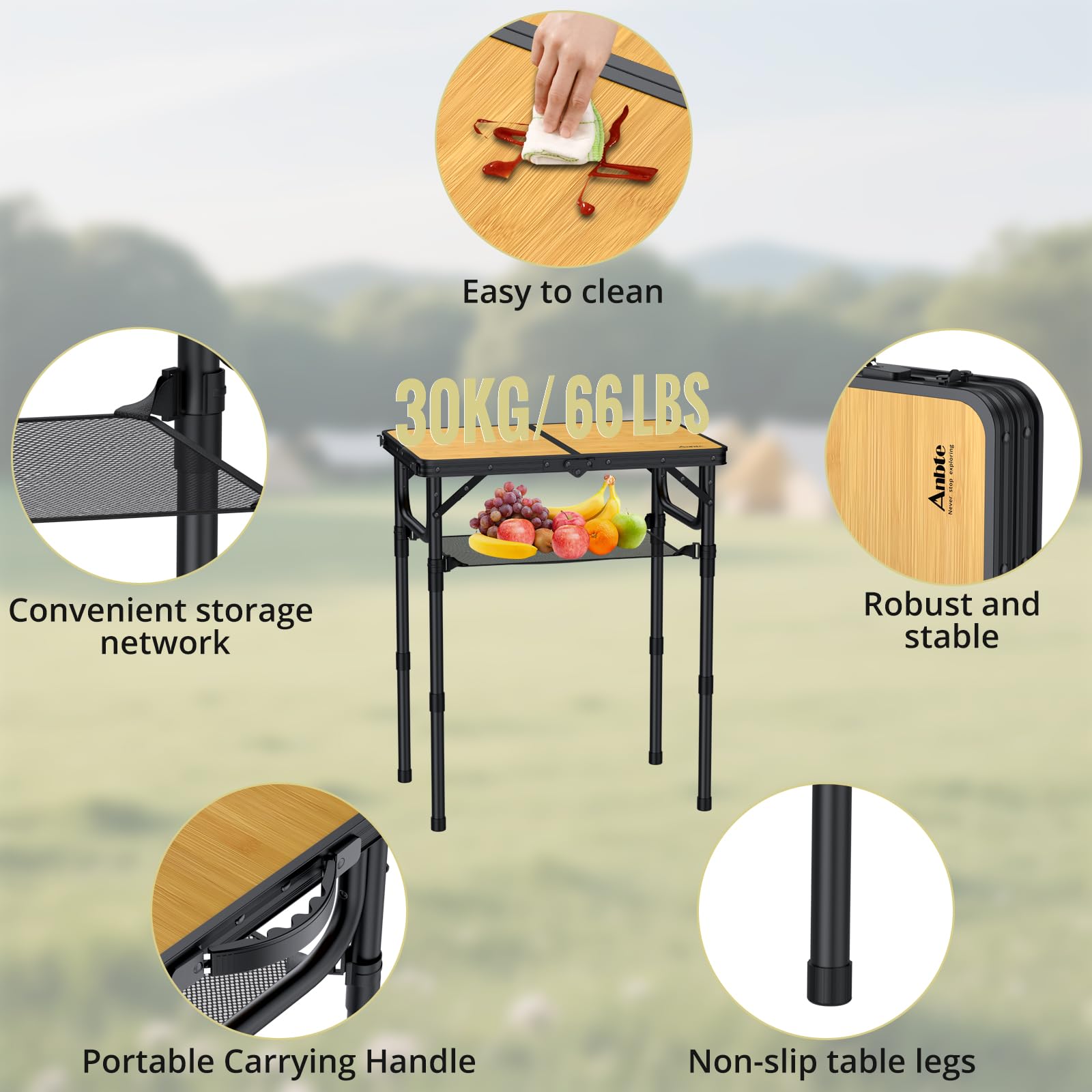 Anbte mesh storage under-table holding items off ground for convenience