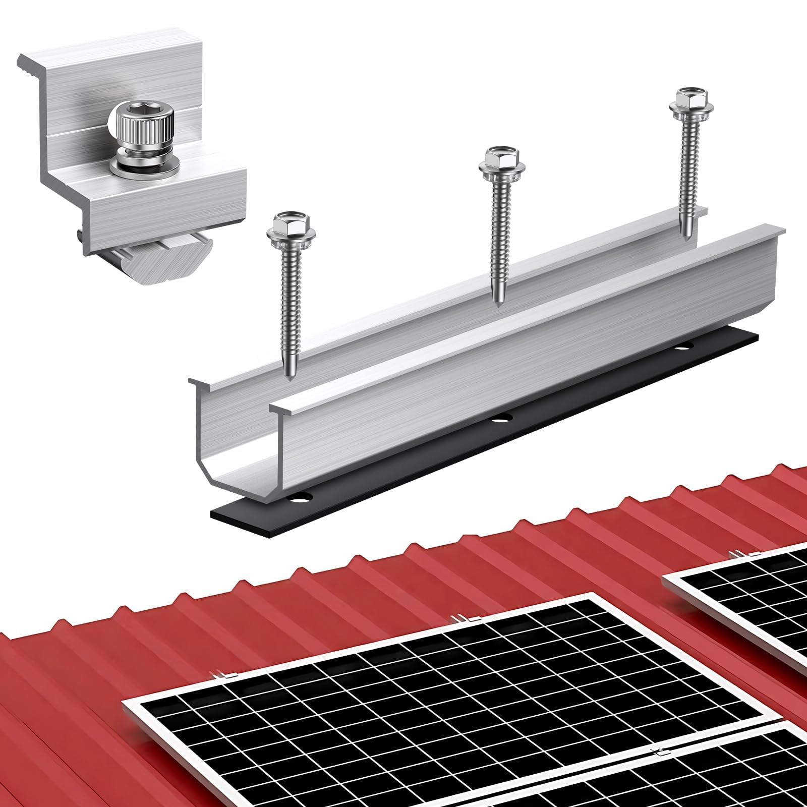 Anbte kit used to mount a solar panel on an RV roof, enabling off-grid power setups