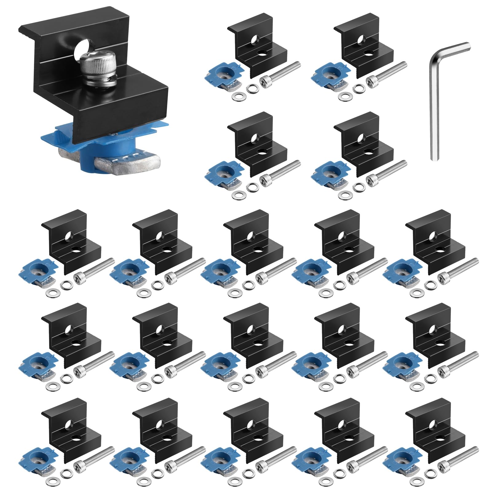 Anbte clamps installed on an RV roof illustrating mobile solar readiness