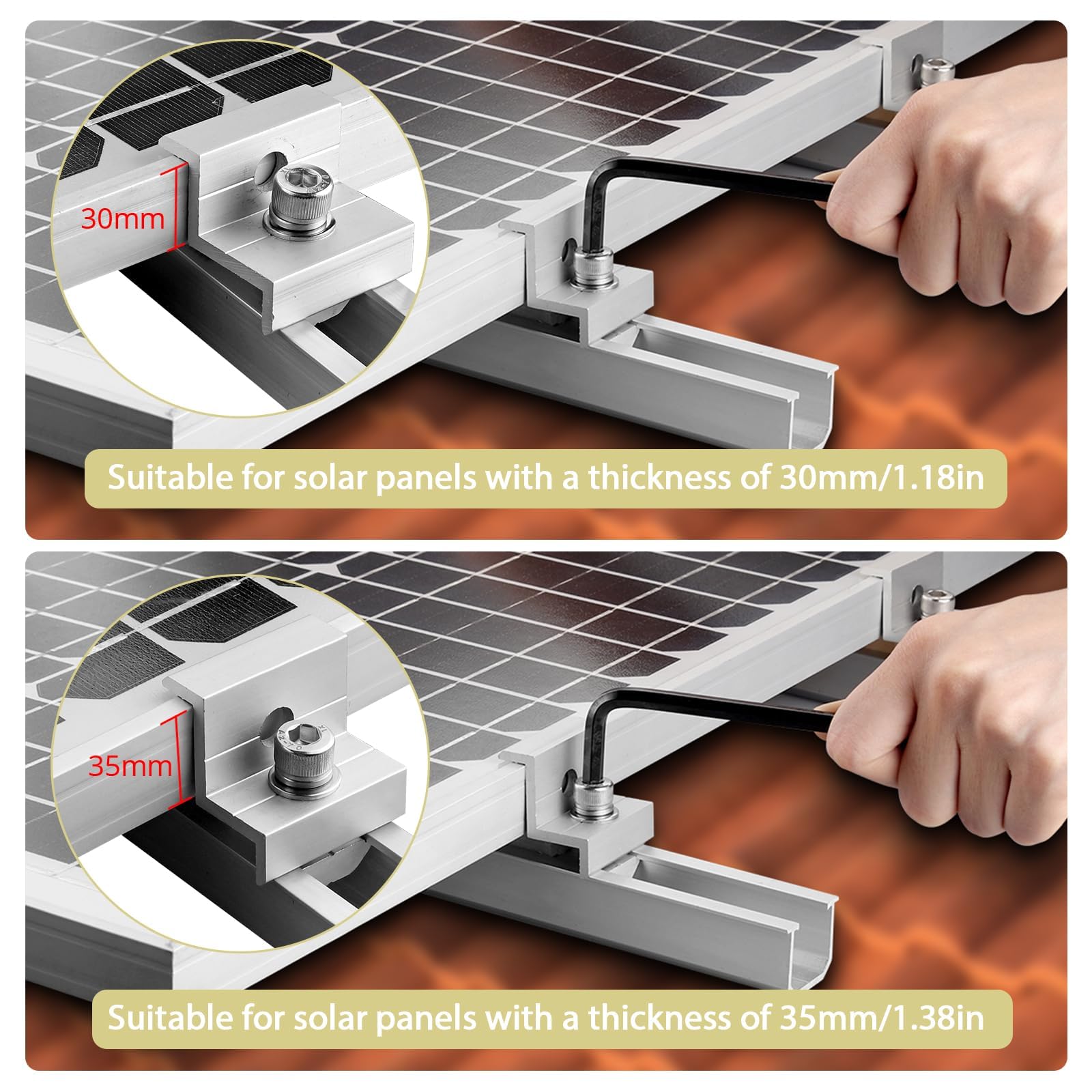 Anbte rail placed next to ruler showing 7.87-inch length for small module support