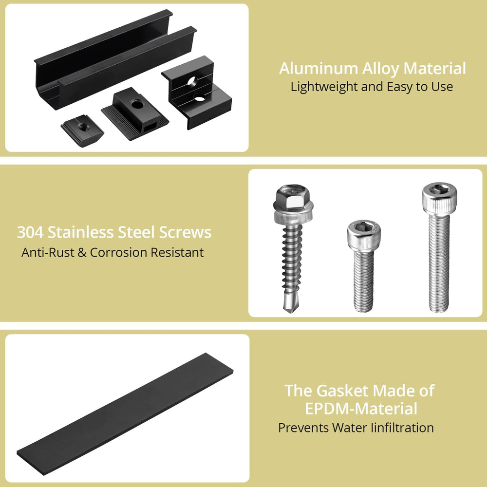 Anbte stainless screws and EPDM pads protecting roof seals