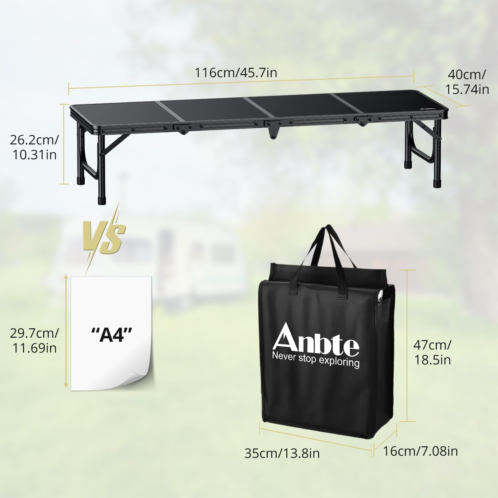 Anbte low table beside bed holding laptop and breakfast for comfortable work