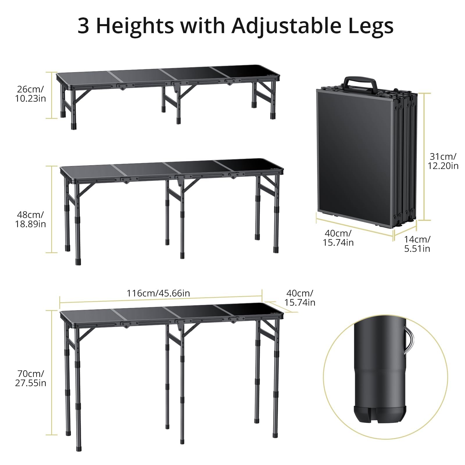 Anbte top view open tabletop showing roomy surface for meals and gear
