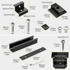 Anbte detailed two-hole end clamp showing adjustable frame fit