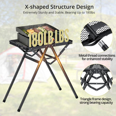 Anbte detailed shot of X-shaped leg spiral connection for extra stability