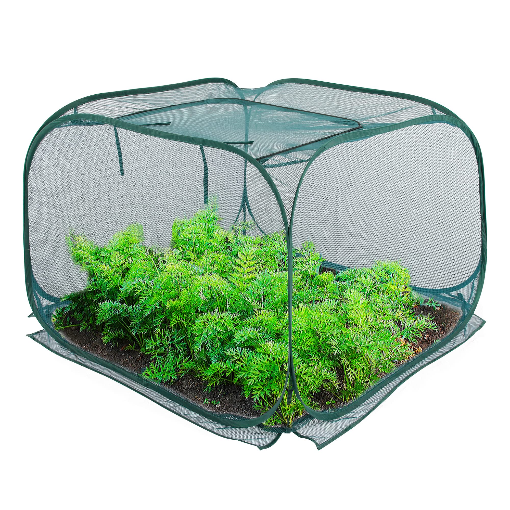 ANC POP front view of pop up plant cover protecting raised bed