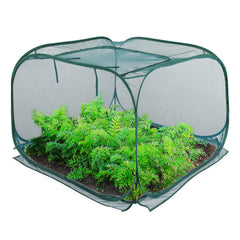 ANC POP front view of pop up plant cover protecting raised bed