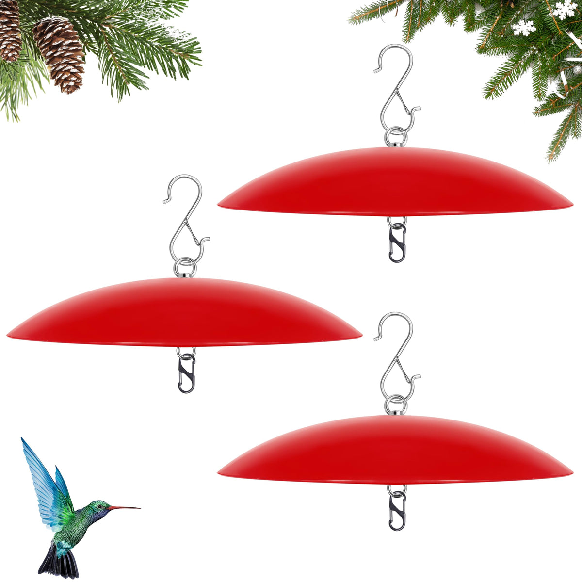 andergi bright red dome front view showing full feeder protection