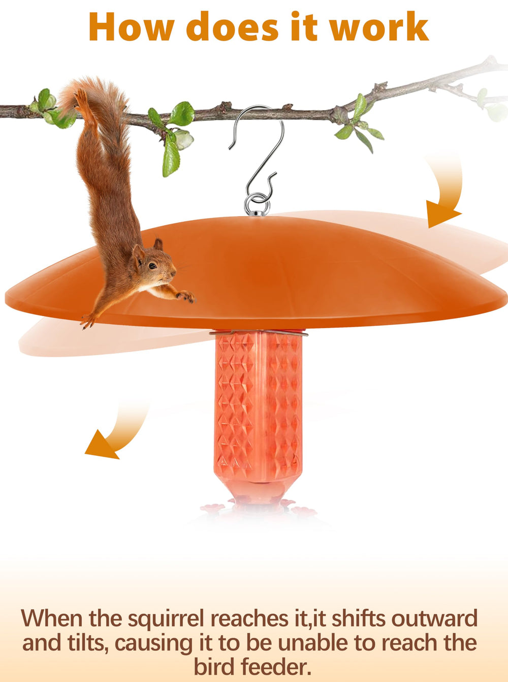 andergi mounted on shepherd's hook protecting hanging feeder