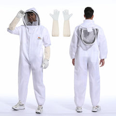 ANDES bee suit front view showing full-body protection and secure closures