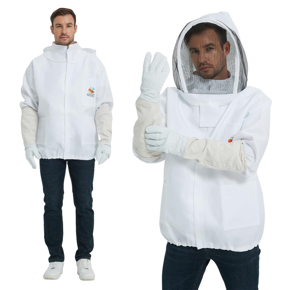 ANDES front view showing jacket and detachable veil for full-face protection