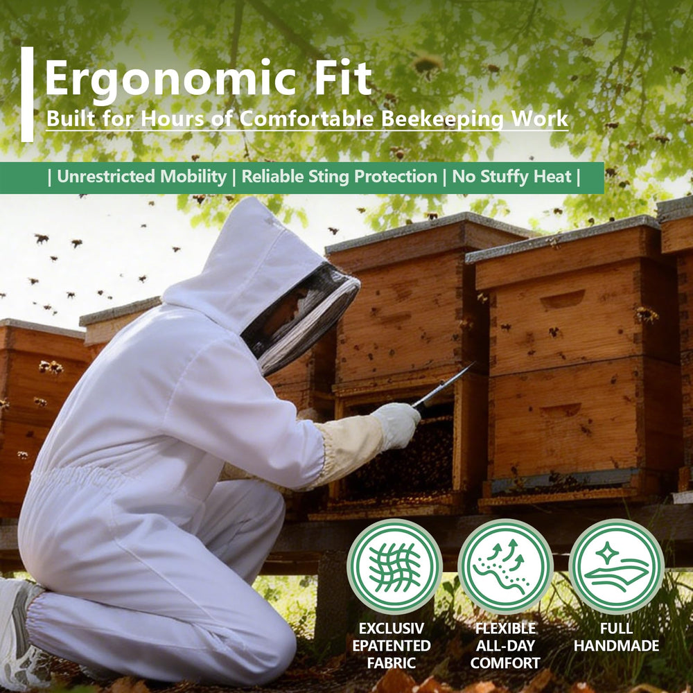 ANDES suit in use during hive inspection offering protection and confidence