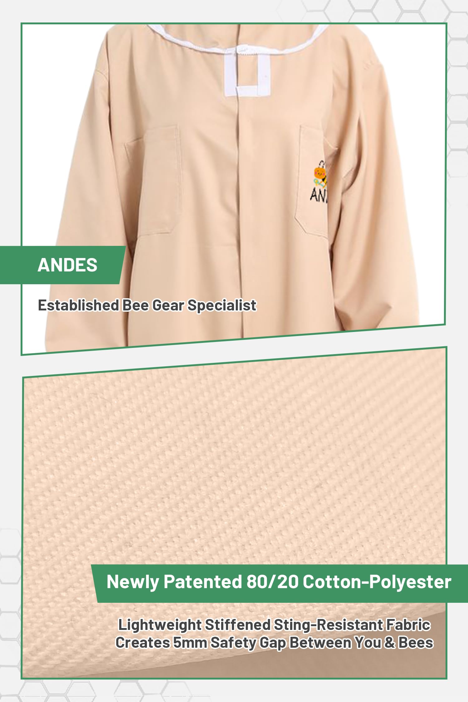 ANDES suit worn in hive setting demonstrating comfort and mobility