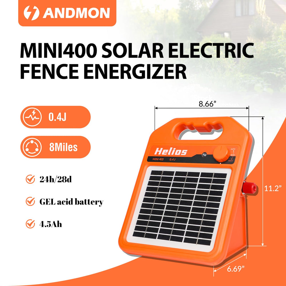 ANDMON battery compartment open showing 12V battery for extended runtime