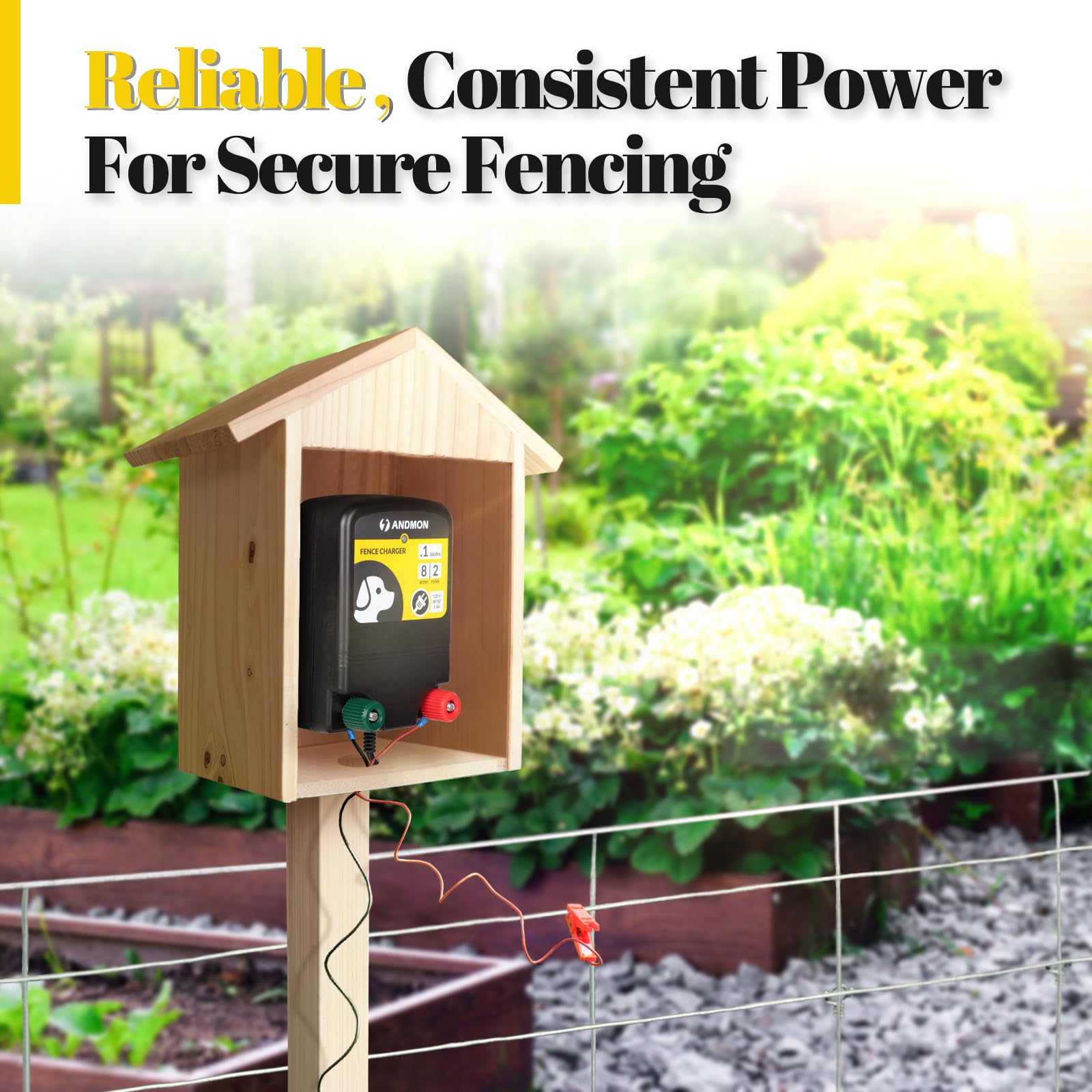 ANDMON close-up weatherproof label highlighting IP54 rating and durability