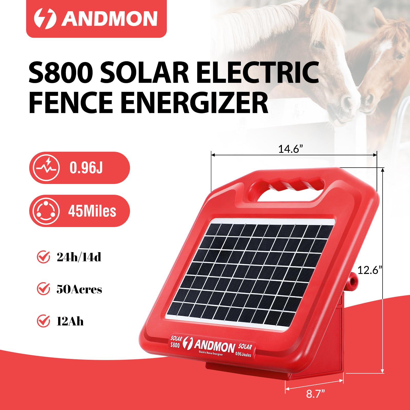 ANDMON energizer powering a live fence line across a paddock to secure livestock