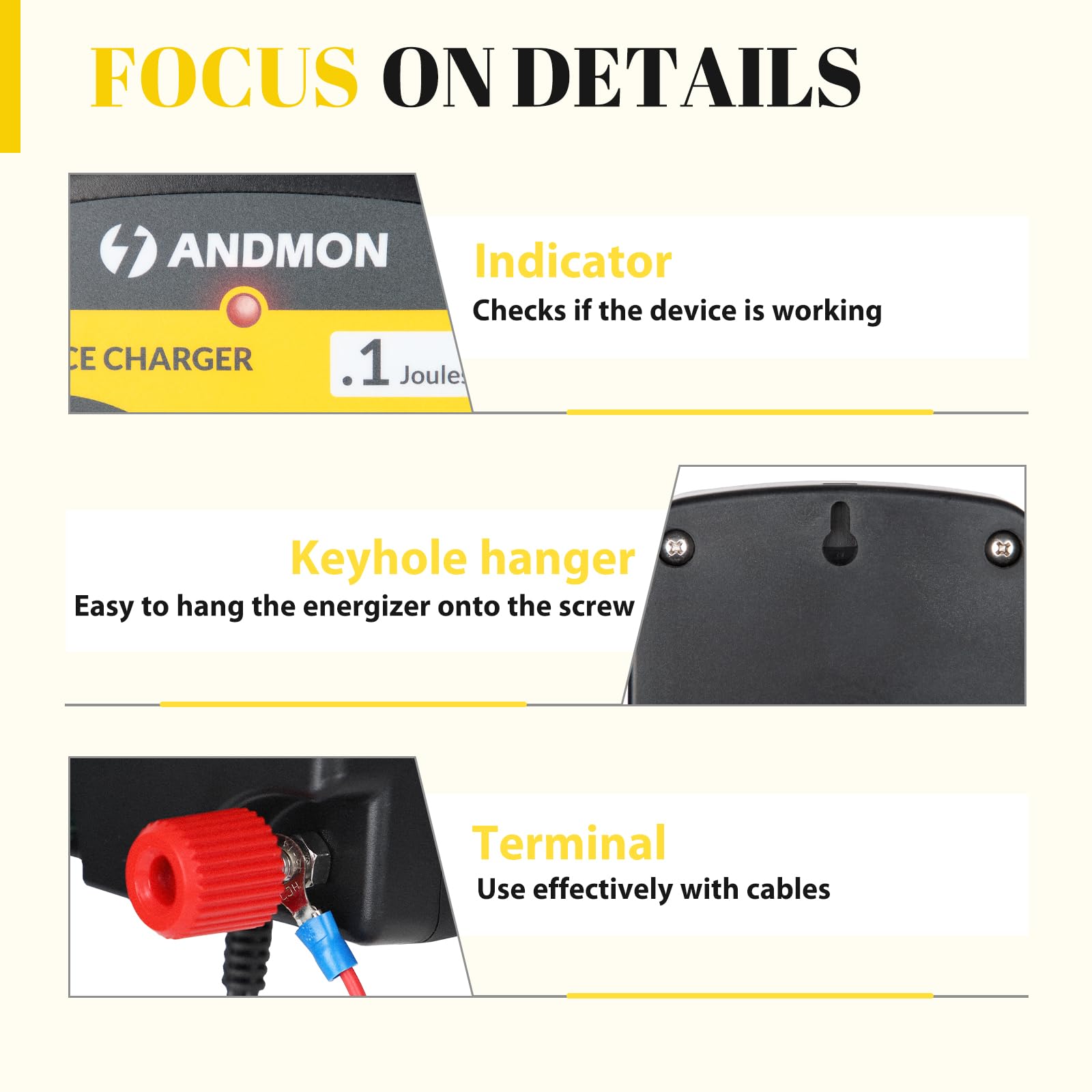 ANDMON scale comparison with hand illustrating compact, space-saving design