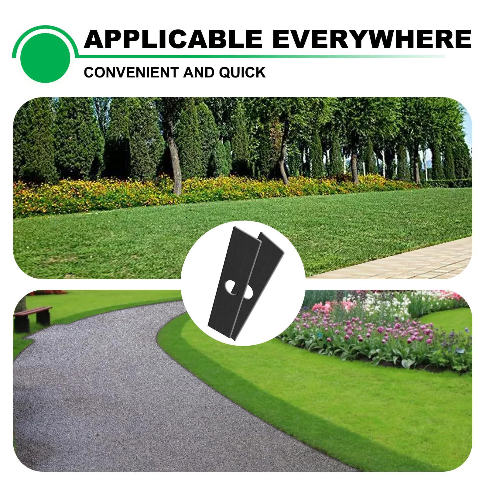 Andorm blades in garden setting illustrating clean edging results