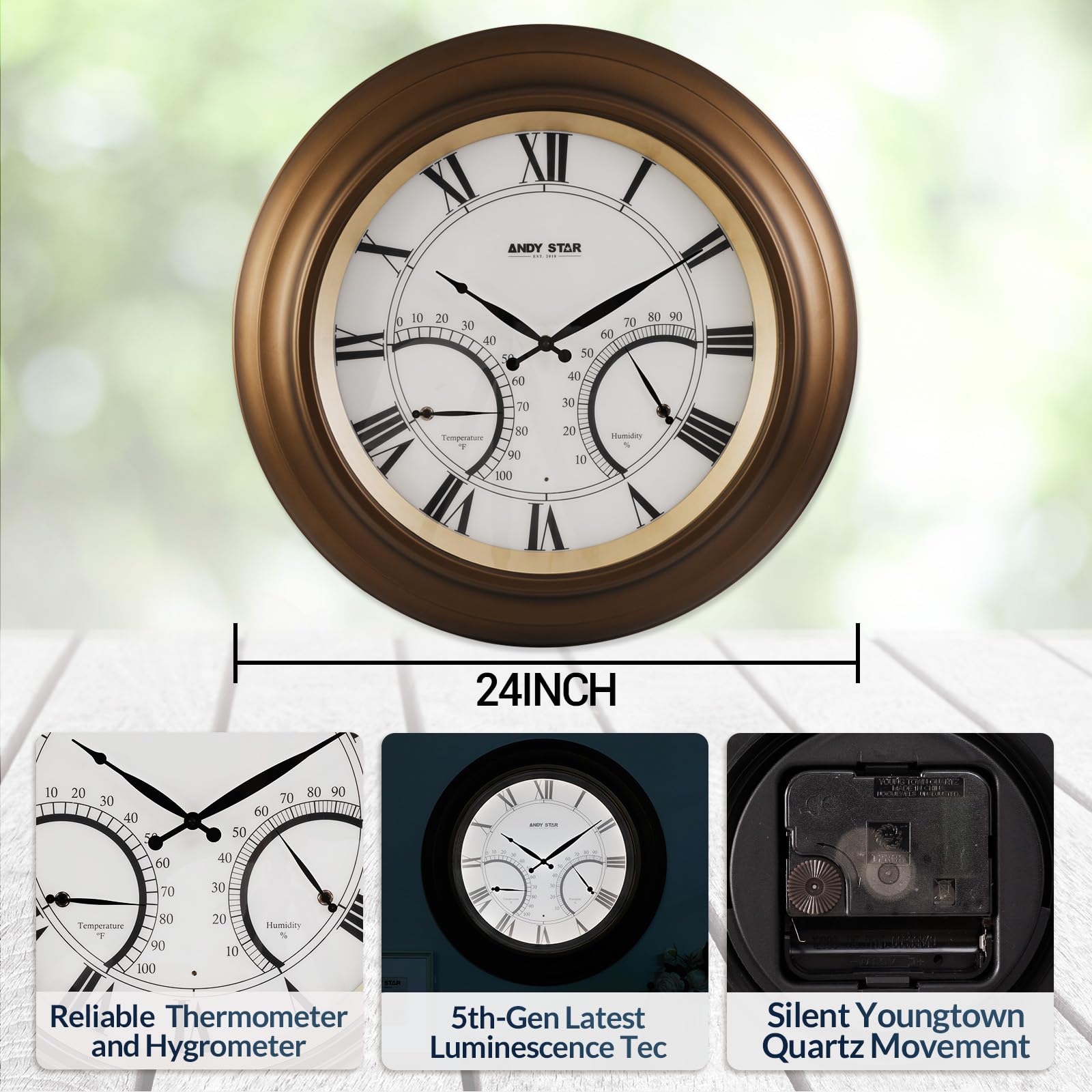 ANDY STAR Youngtown sweep movement close-up showing silent smooth operation