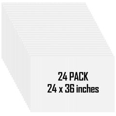 Aneco front-facing pack of six white 24x36 signs showing visibility benefits