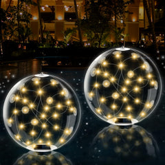 ANFERSONLIGHT two 14-inch inflatable solar balls front view showing set benefit