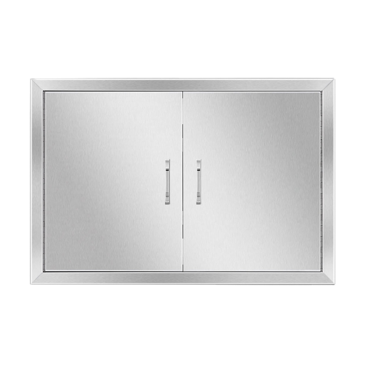 Anfrere front view of stainless steel access door showing clean island look