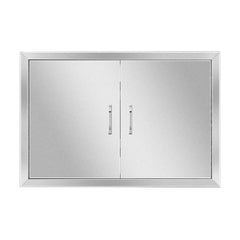 Anfrere front view of stainless steel access door showing clean island look