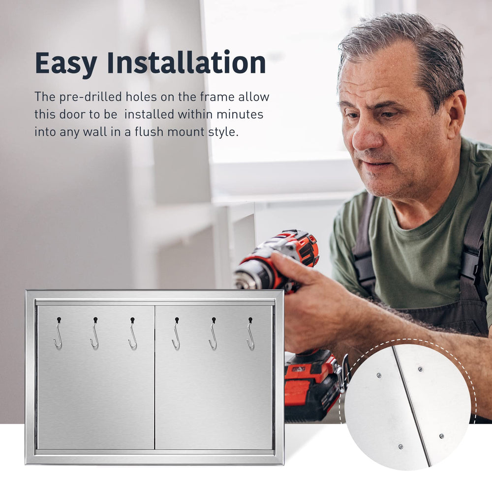 Anfrere access door in grill area creating tidy and functional setup