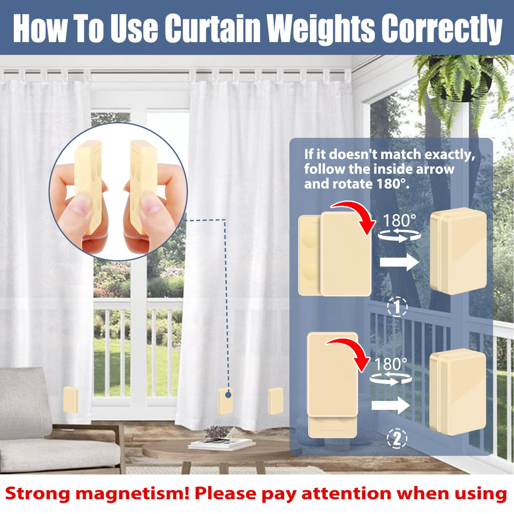 ANGAR curtain weight beside ruler illustrating size and substantial weight for stability