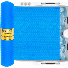 Angooni front view of 8x8FT blanket showing size and packaging, durable protection