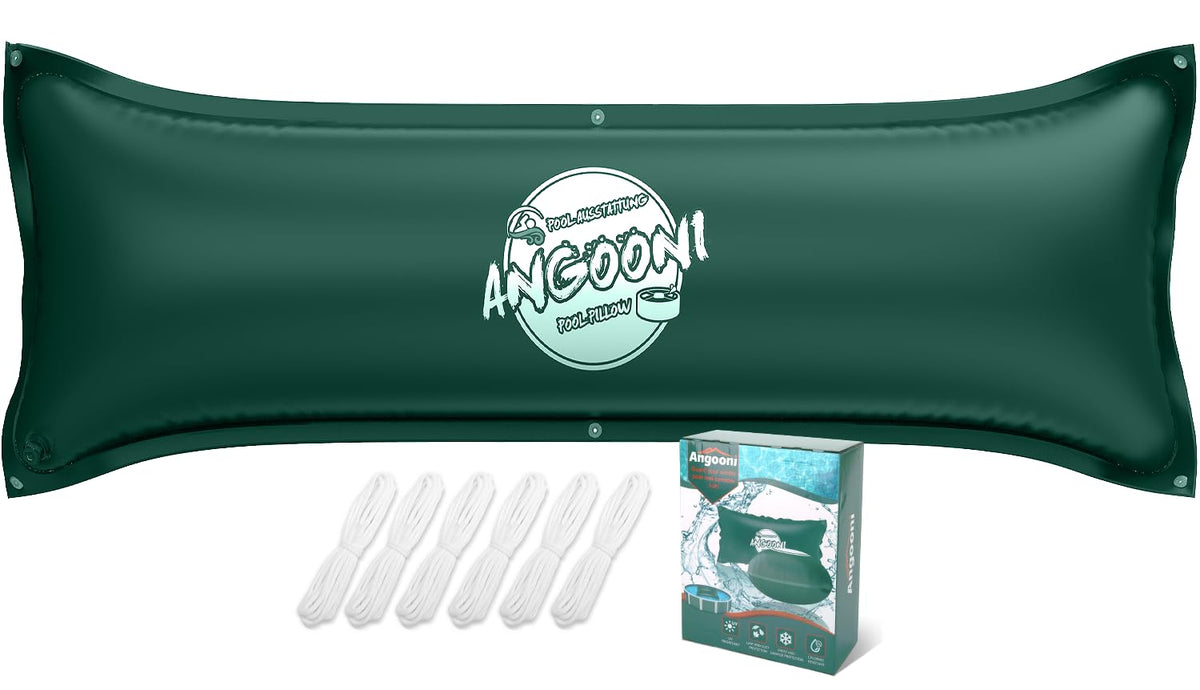 Angooni front packaging of green 6x15 pool pillow showing product and benefits