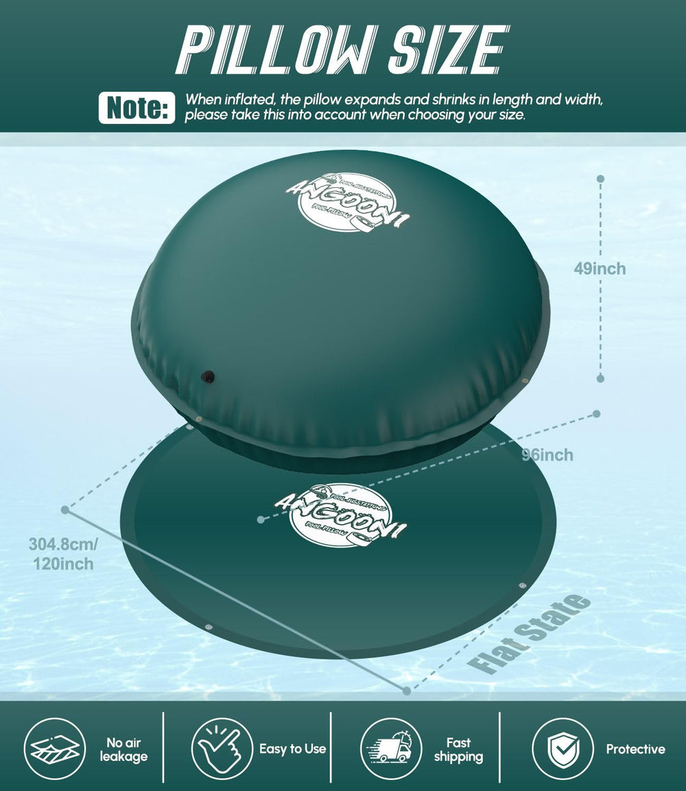 Angooni pillow next to measuring tape illustrating 10-foot scale advantage