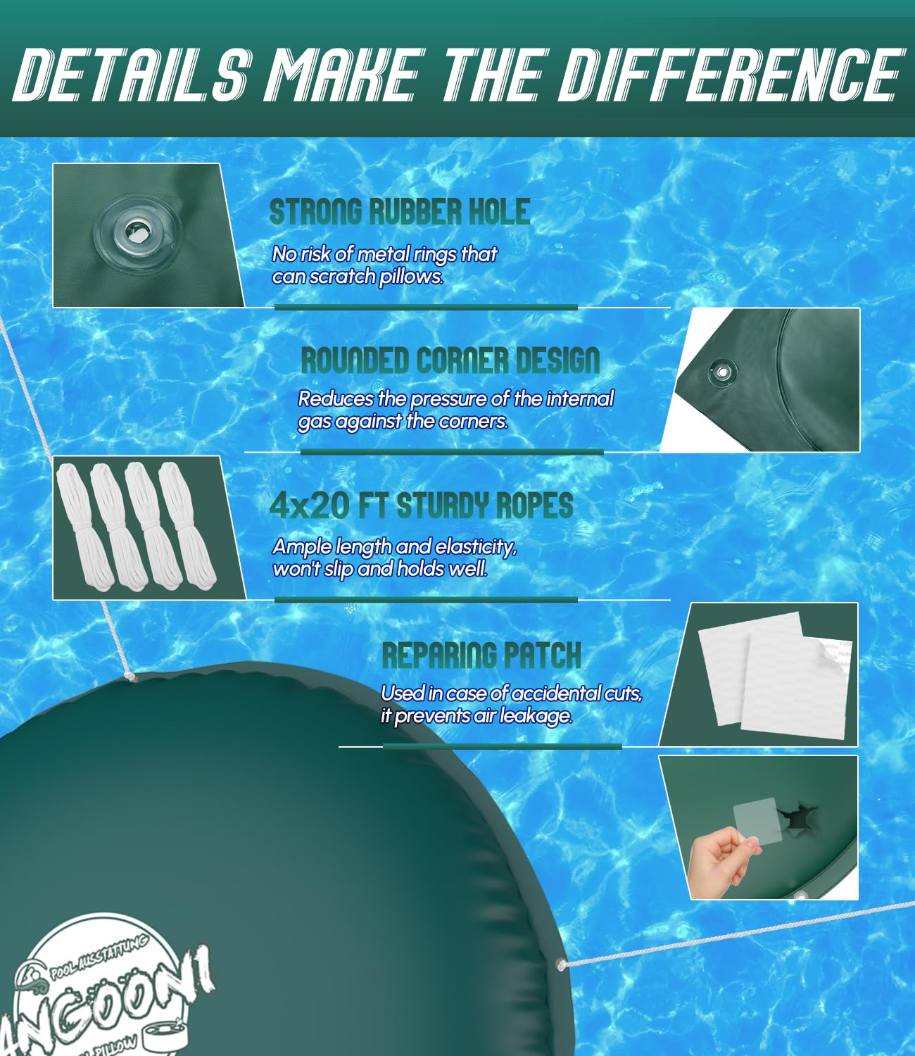 Angooni surface texture close-up highlighting smooth, easy-to-clean finish