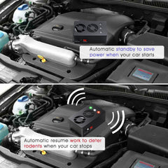 Angveirt installed under a car hood protecting wiring and hoses from rodents