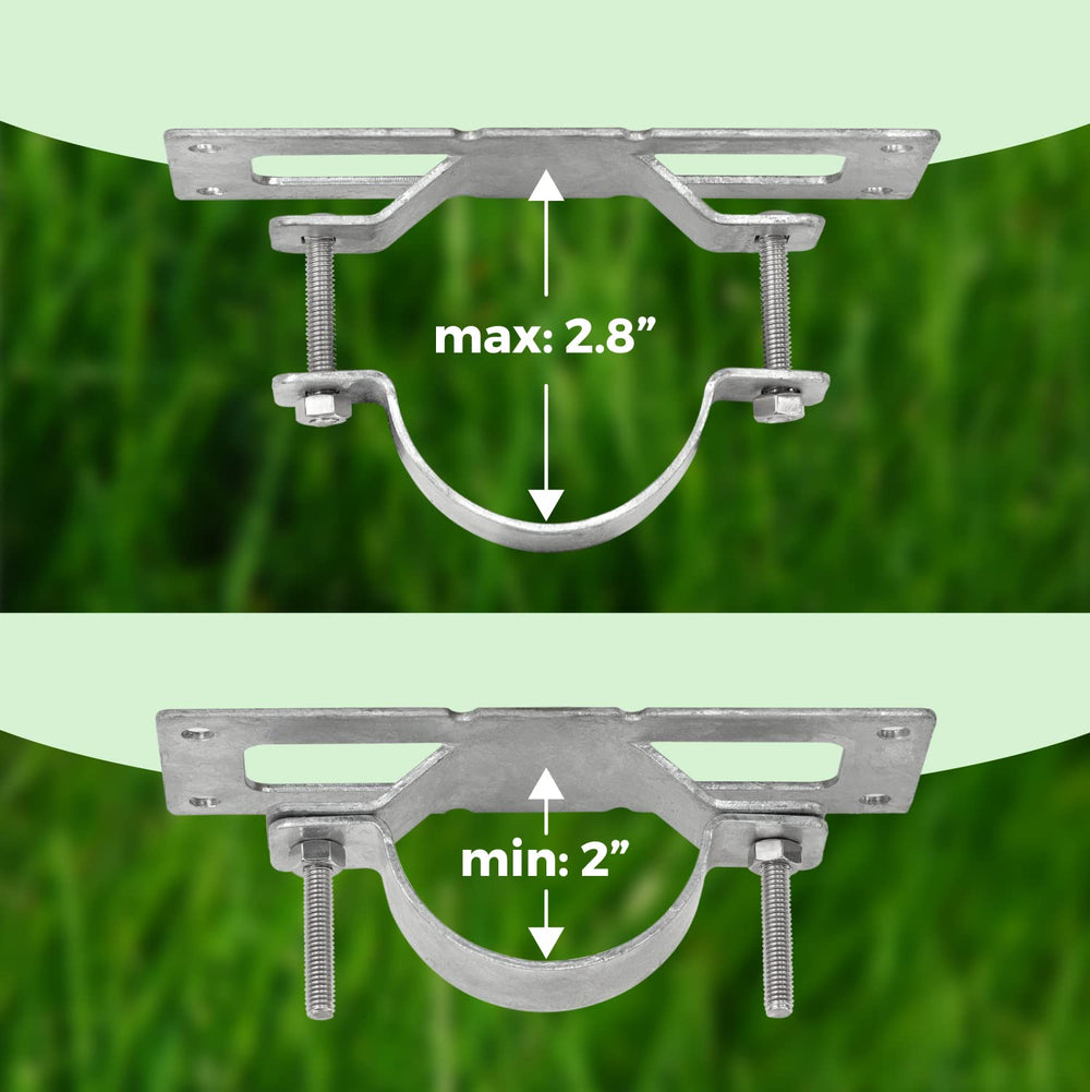 AnhXuanSteel bracket mounted on chain-link post showing secure wood-to-metal connection