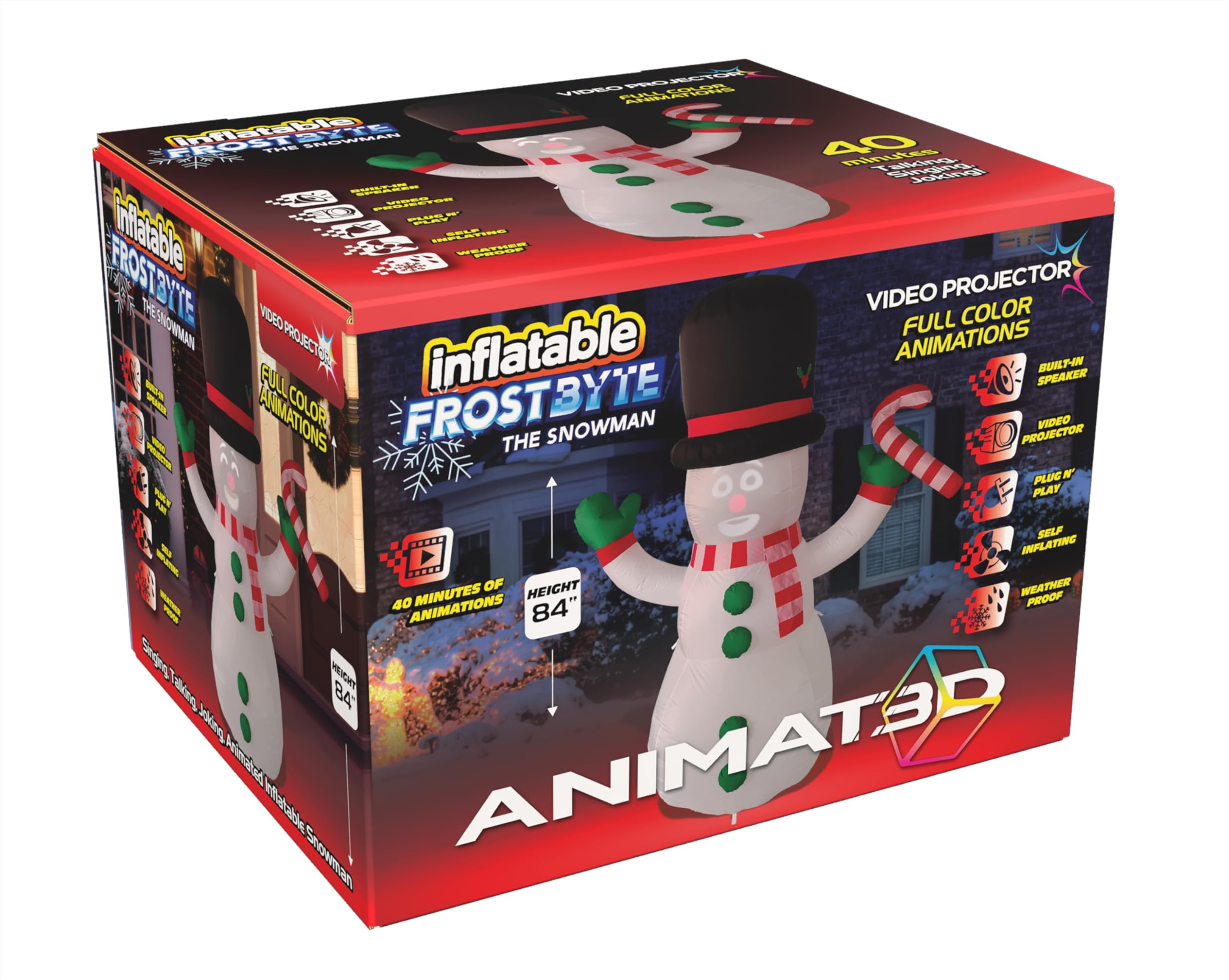 ANIMAT3D FrostByte next to a person showing scale and easy outdoor presence